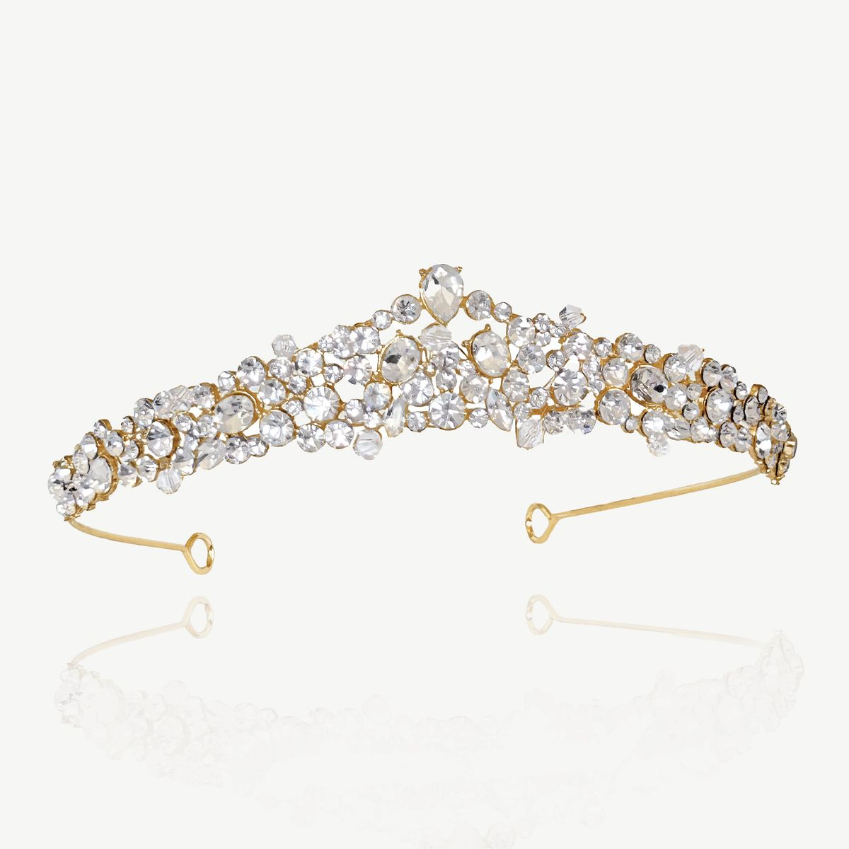 Cassandra Gold Dazzling Bridal Crystal Tiara